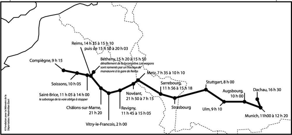 itinéraire du Train de la Mort